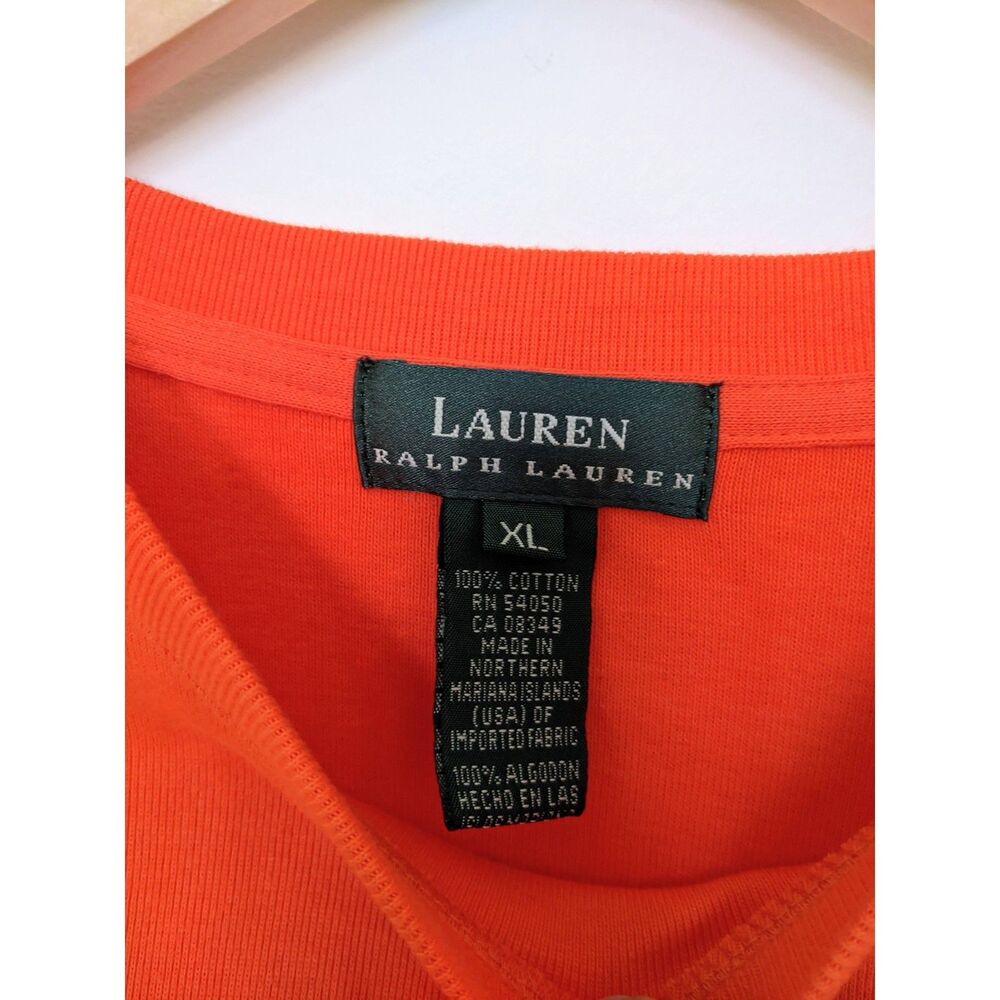 Lauren Ralph Lauren Women's Orange Long Sleeve Autumn Top, Size XL